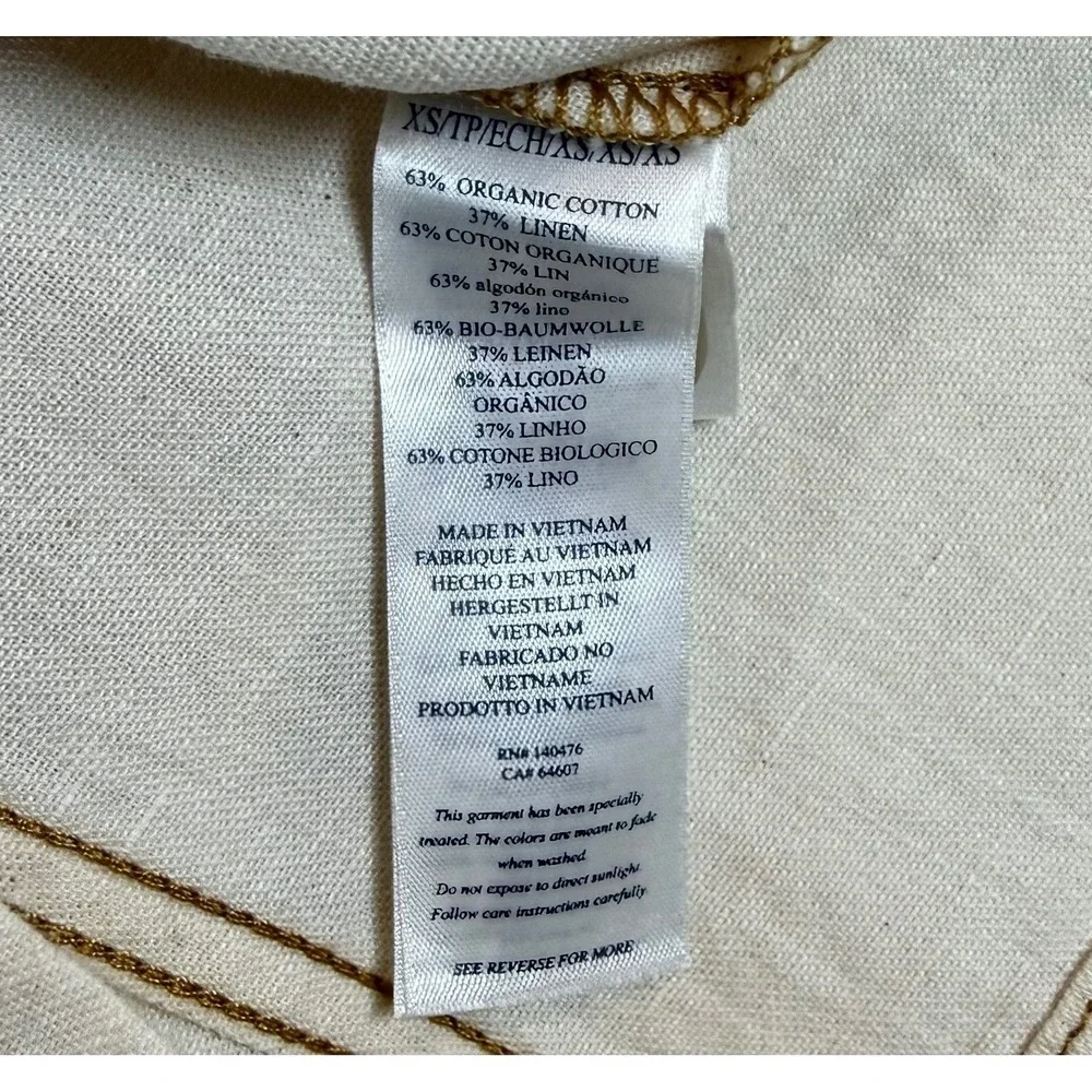 Faherty Linen Denim Malibu Mini Dress XS NWT Organic Cotton Coastal Shift